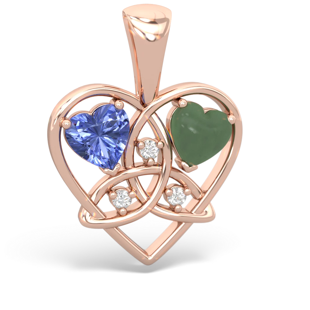 Tanzanite Celtic Trinity Heart 14K Rose Gold pendant P5331