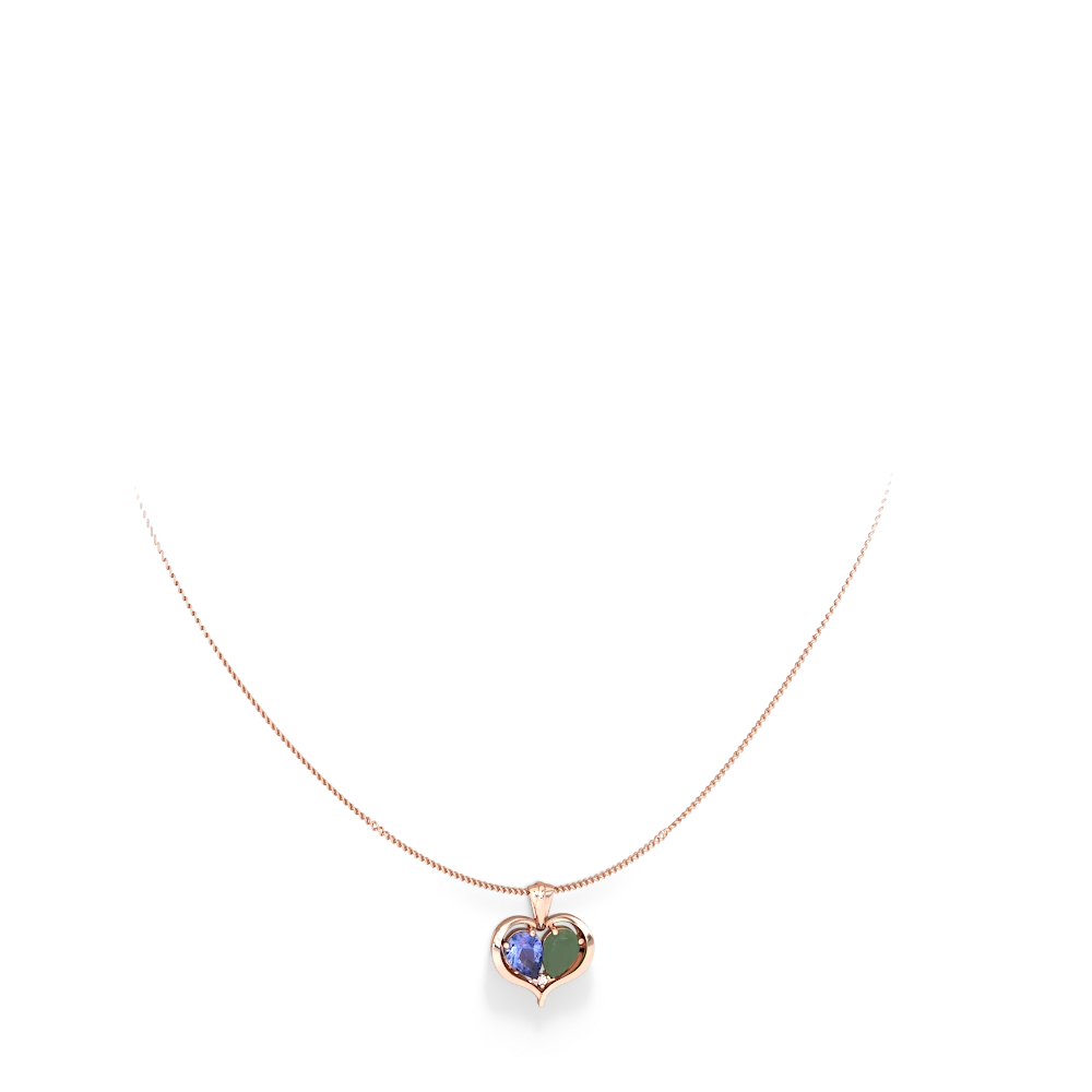 Tanzanite Two Become One 14K Rose Gold pendant P5330