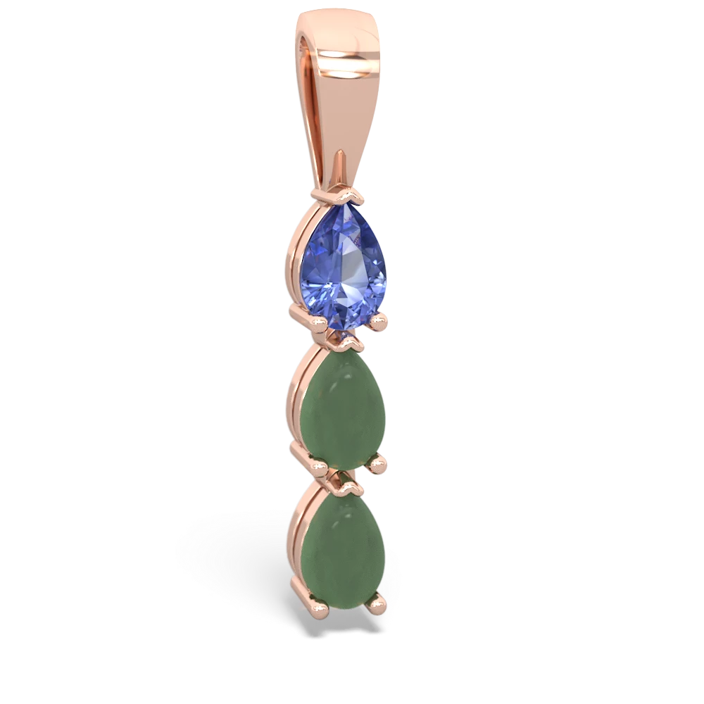 Tanzanite Dew Drops 14K Rose Gold pendant P2251