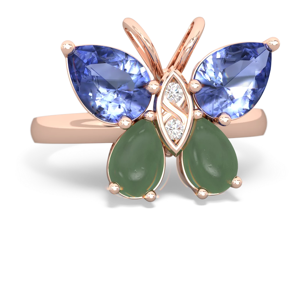 Tanzanite Butterfly 14K Rose Gold ring R2215