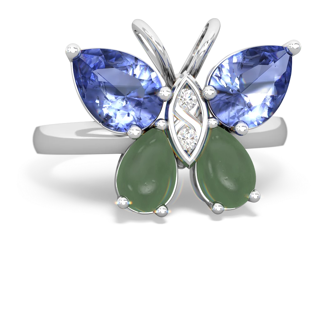 Tanzanite Butterfly 14K White Gold ring R2215