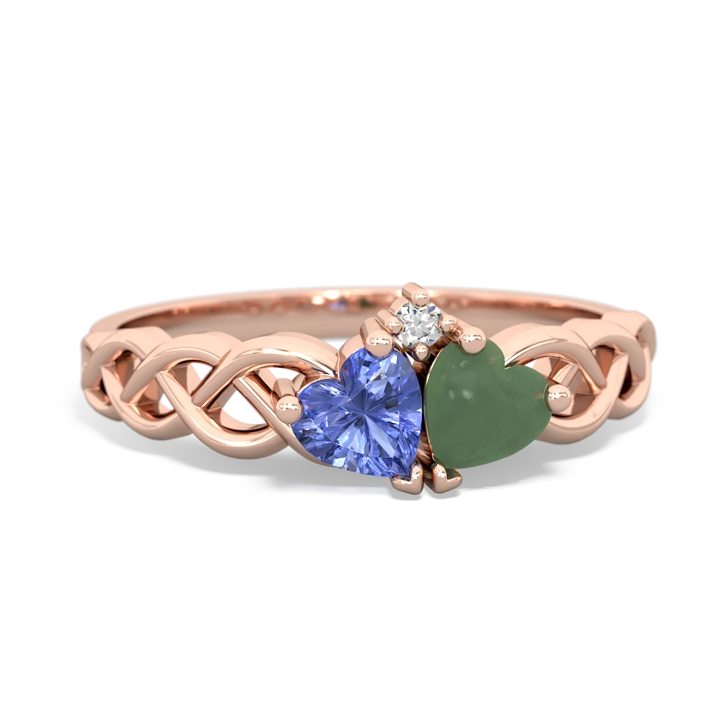 Tanzanite Heart To Heart Braid 14K Rose Gold ring R5870