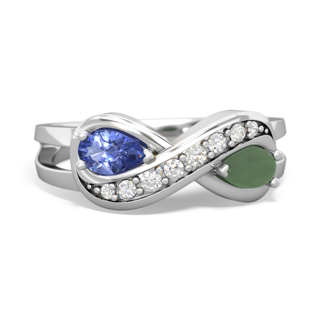 Tanzanite Diamond Infinity 14K White Gold ring R5390