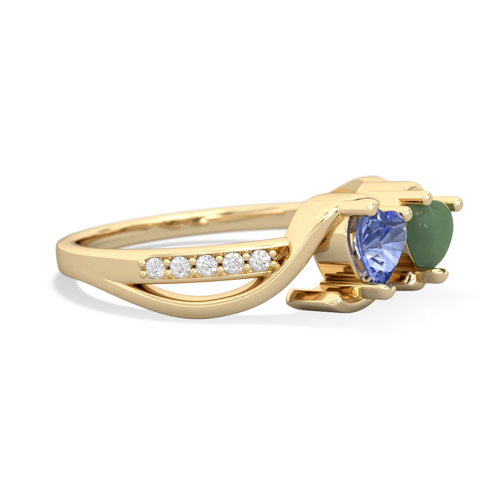 Tanzanite Side By Side 14K Yellow Gold ring R3090