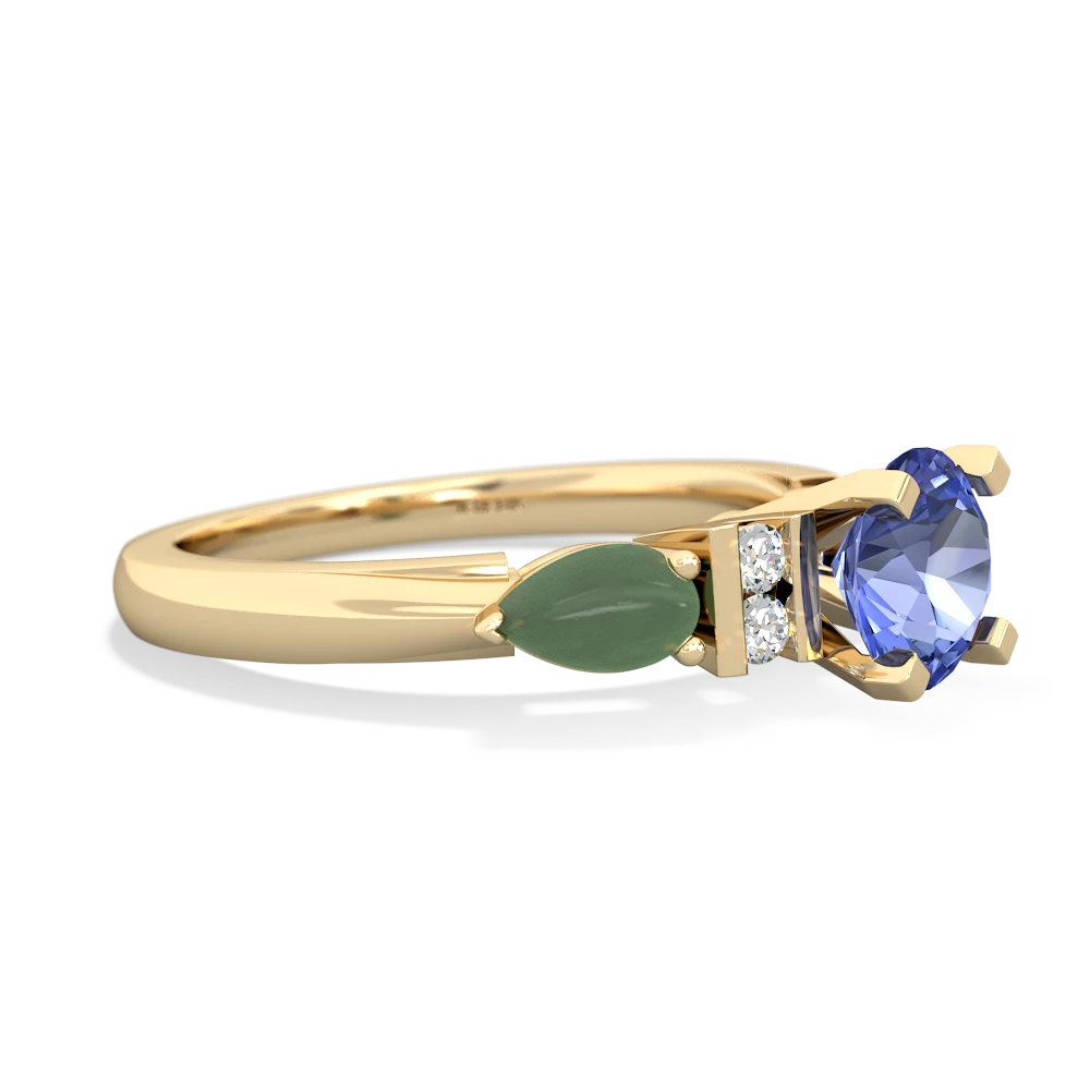 Tanzanite 6Mm Round Eternal Embrace Engagement 14K Yellow Gold ring R2005