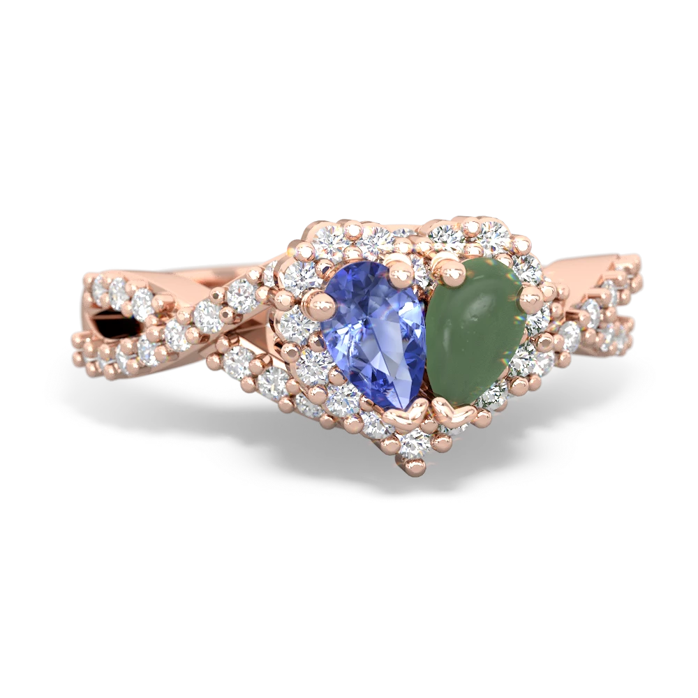 Tanzanite Diamond Twist 'One Heart' 14K Rose Gold ring R2640HRT