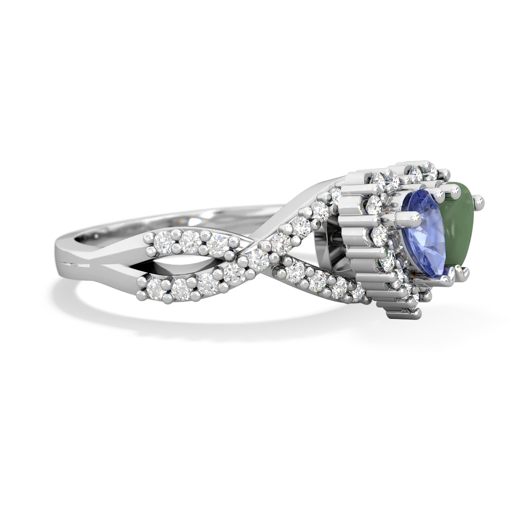 Tanzanite Diamond Twist 'One Heart' 14K White Gold ring R2640HRT