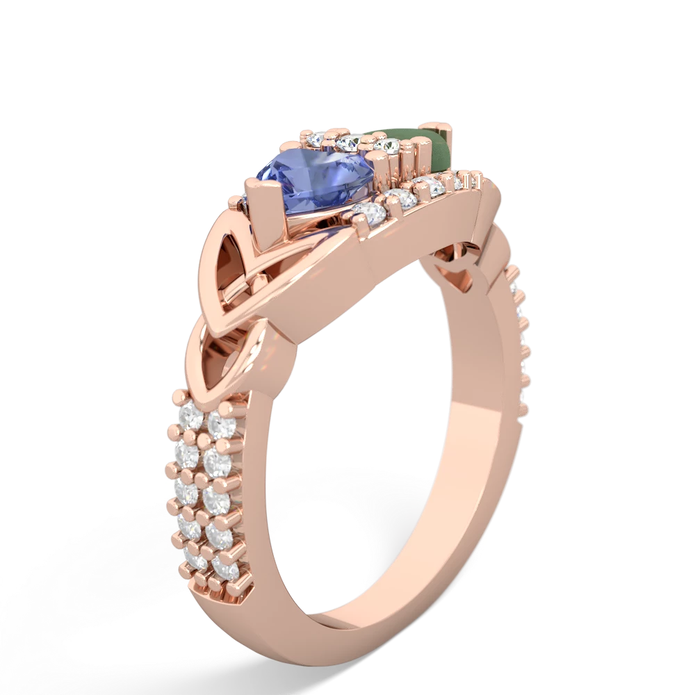 Tanzanite Sparkling Celtic Knot 14K Rose Gold ring R2645