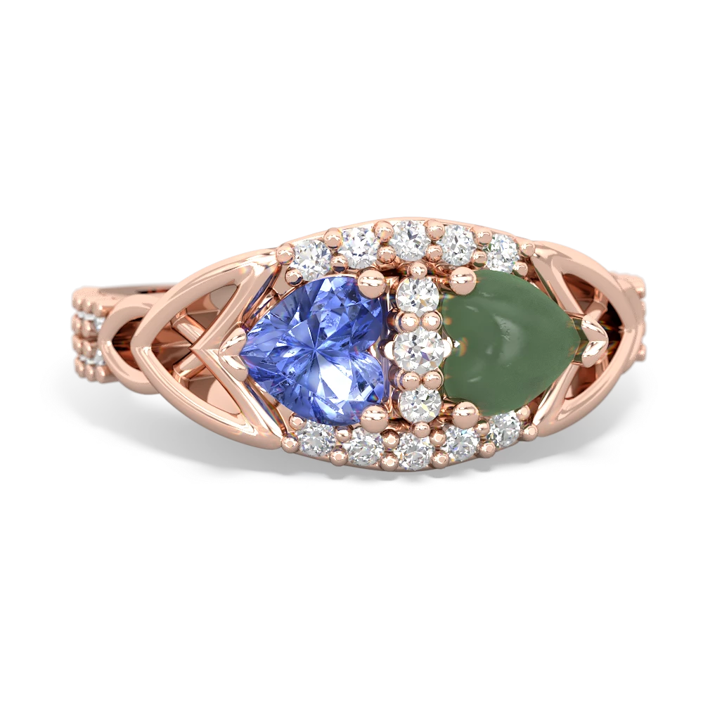 Tanzanite Sparkling Celtic Knot 14K Rose Gold ring R2645