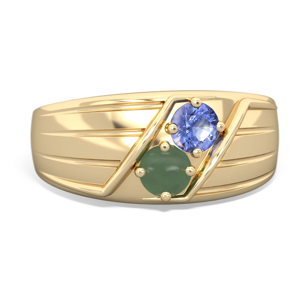 Tanzanite Men's Streamline 14K Yellow Gold ring R0460