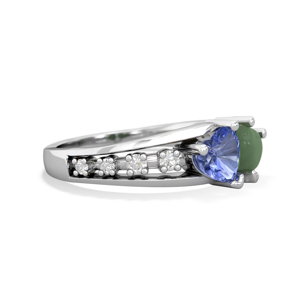 Tanzanite Heart To Heart 14K White Gold ring R3342