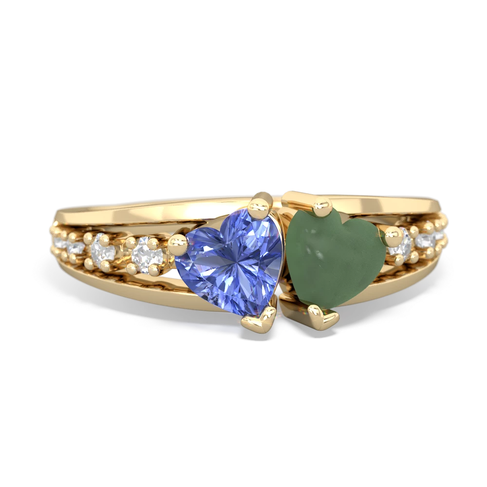 Tanzanite Heart To Heart 14K Yellow Gold ring R3342