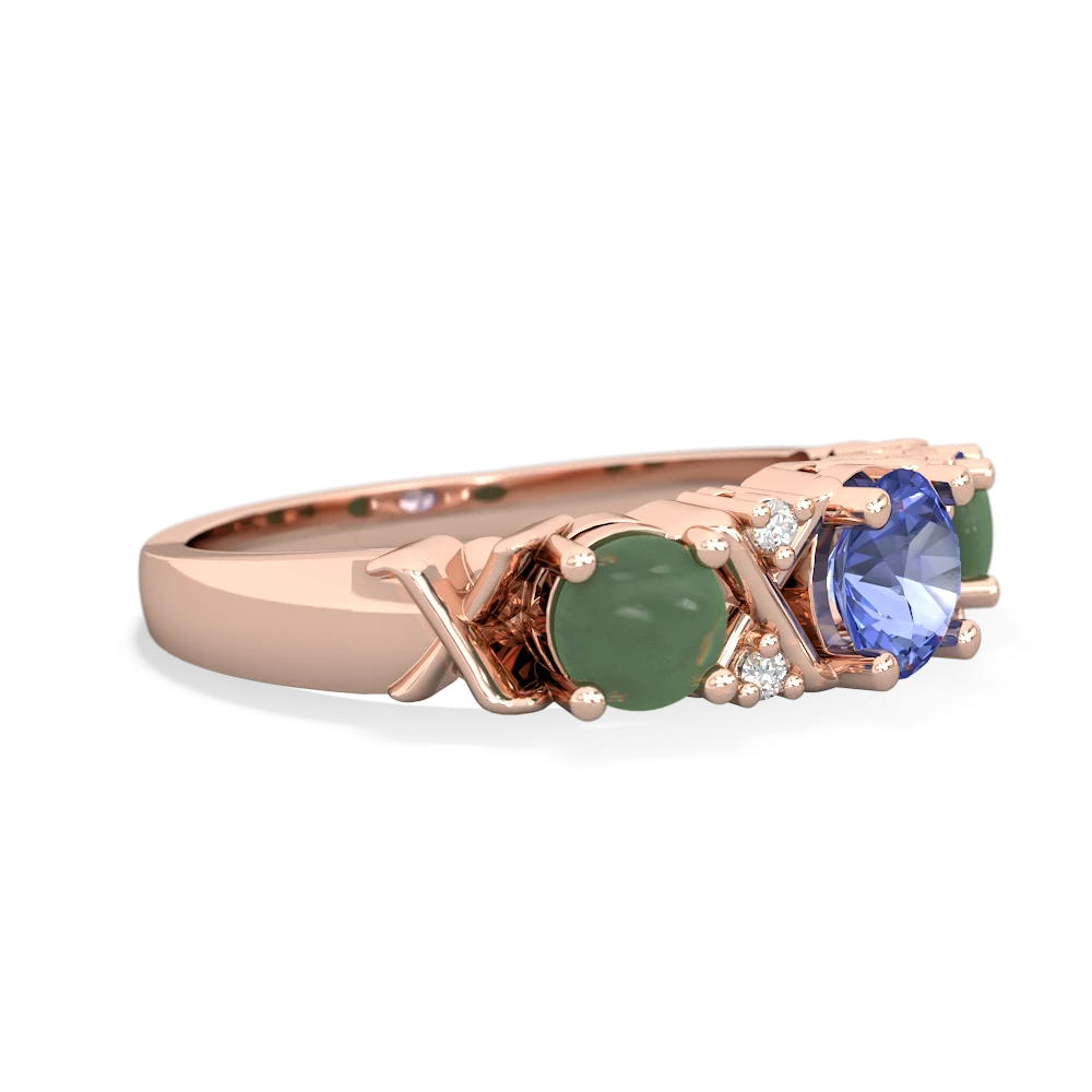 Tanzanite Hugs And Kisses 14K Rose Gold ring R5016