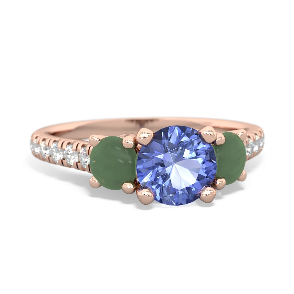 Tanzanite Pave Trellis 14K Rose Gold ring R5500