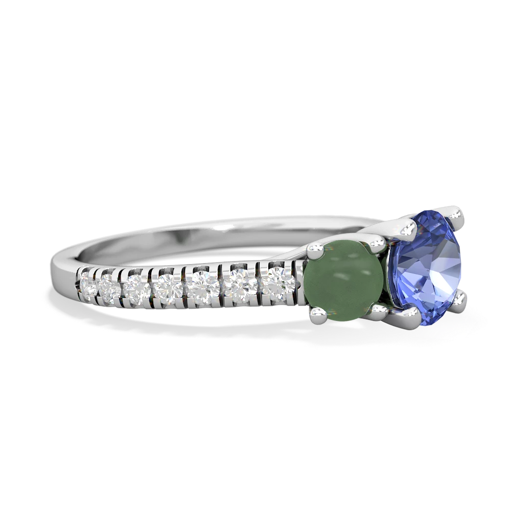 Tanzanite Pave Trellis 14K White Gold ring R5500