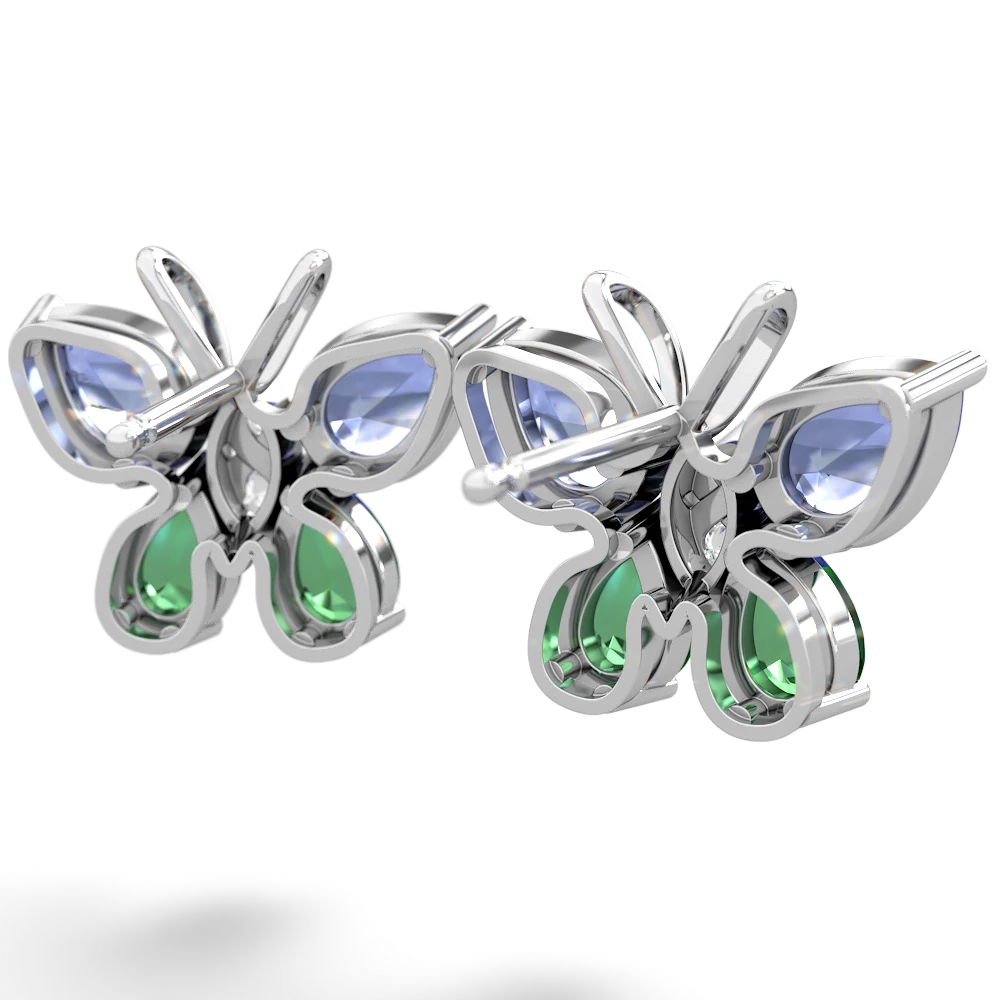 Tanzanite Butterfly 14K White Gold earrings E2215