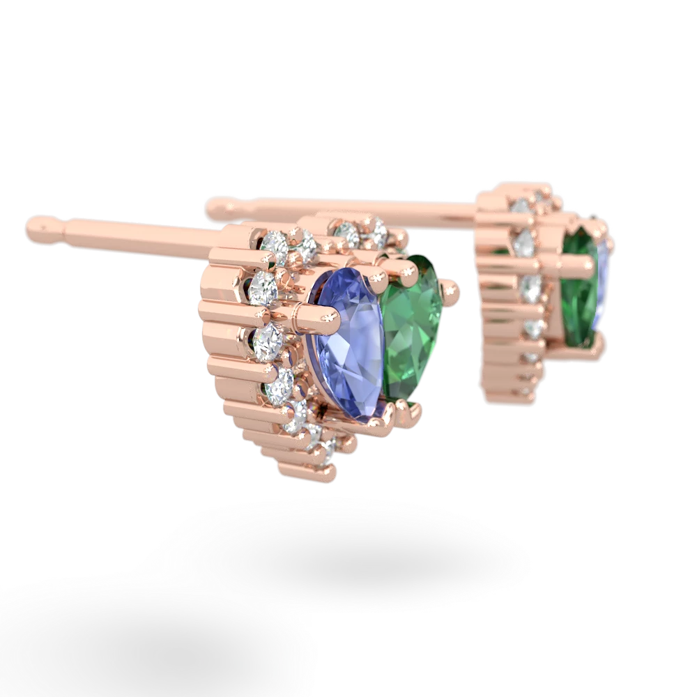 Tanzanite Halo 14K Rose Gold earrings E7008