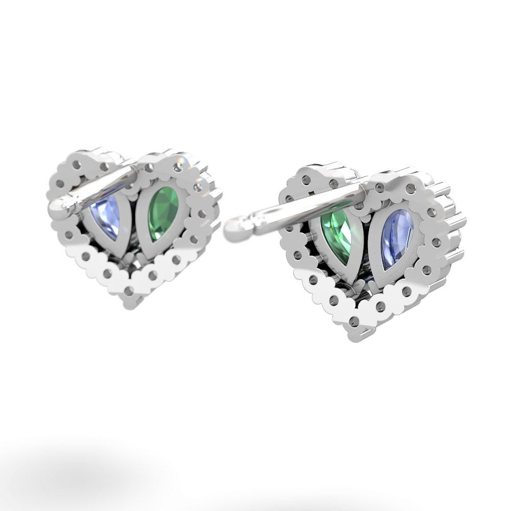 Tanzanite Halo 14K White Gold earrings E7008