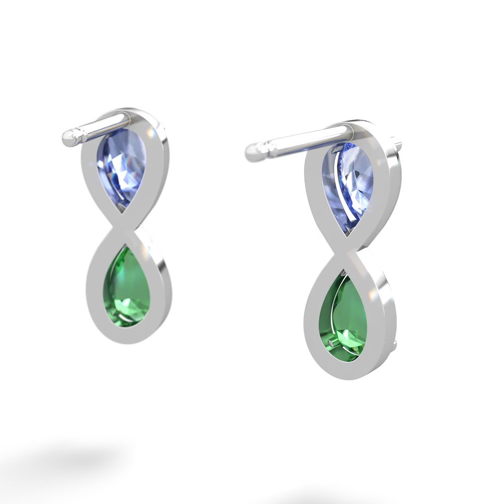 Tanzanite Infinity 14K White Gold earrings E5050