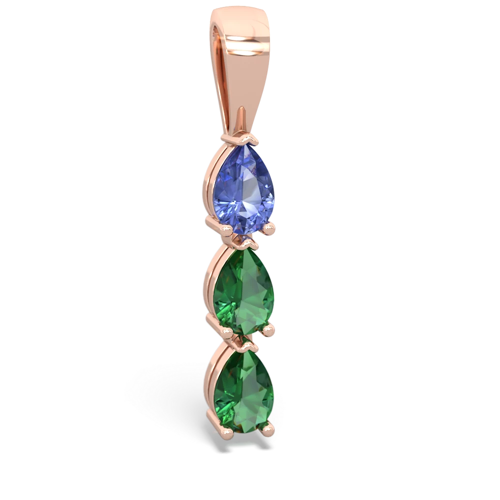 Tanzanite Dew Drops 14K Rose Gold pendant P2251