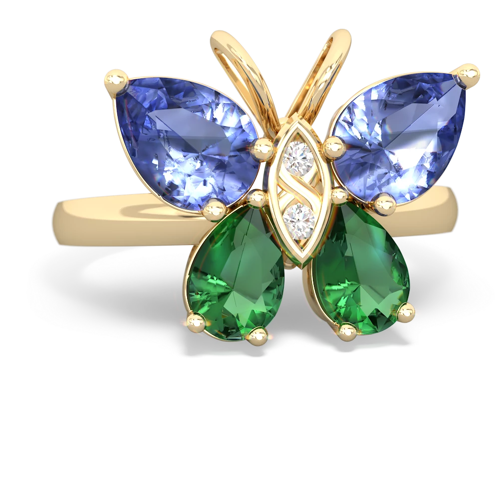 Tanzanite Butterfly 14K Yellow Gold ring R2215