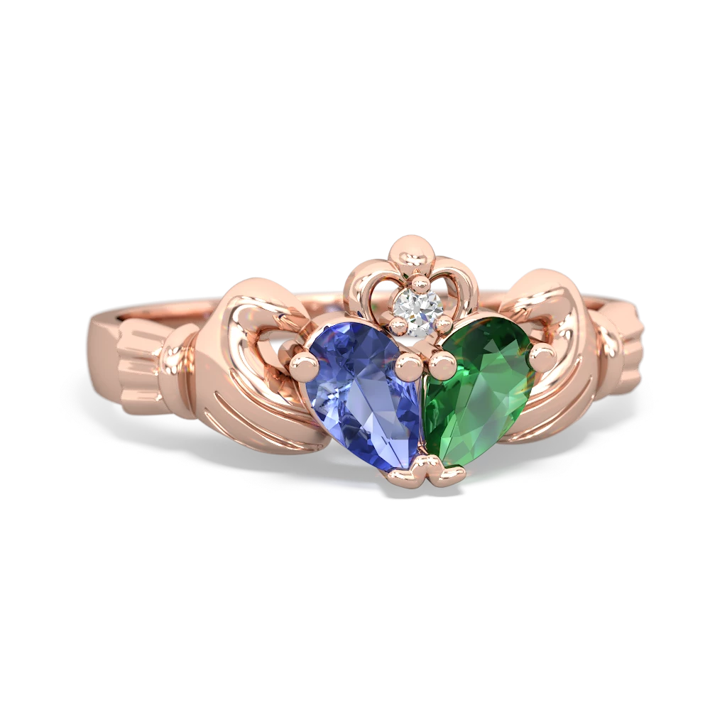 Tanzanite 'Our Heart' Claddagh 14K Rose Gold ring R2388