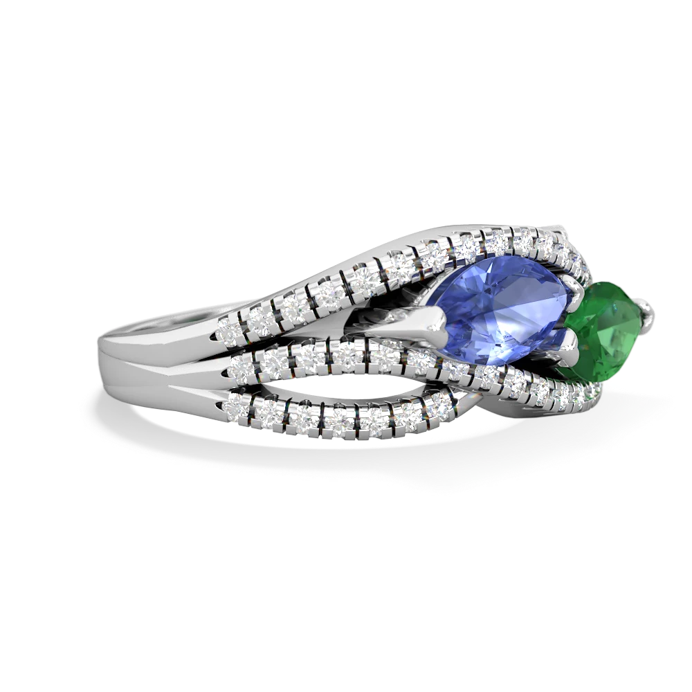 Tanzanite Diamond Rivers 14K White Gold ring R3070