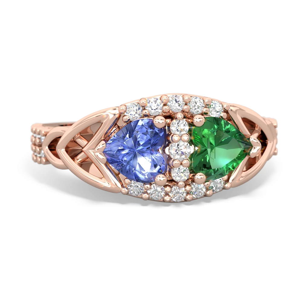 Tanzanite Sparkling Celtic Knot 14K Rose Gold ring R2645