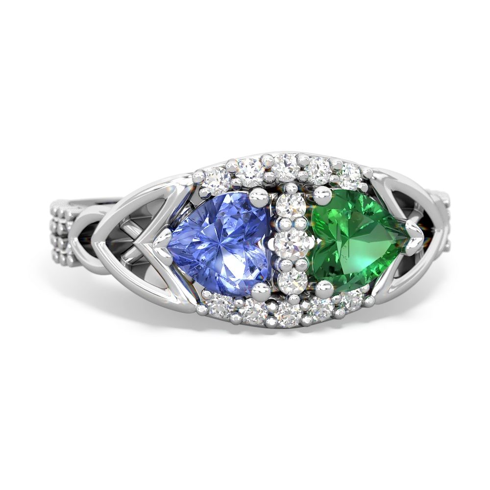 Tanzanite Sparkling Celtic Knot 14K White Gold ring R2645