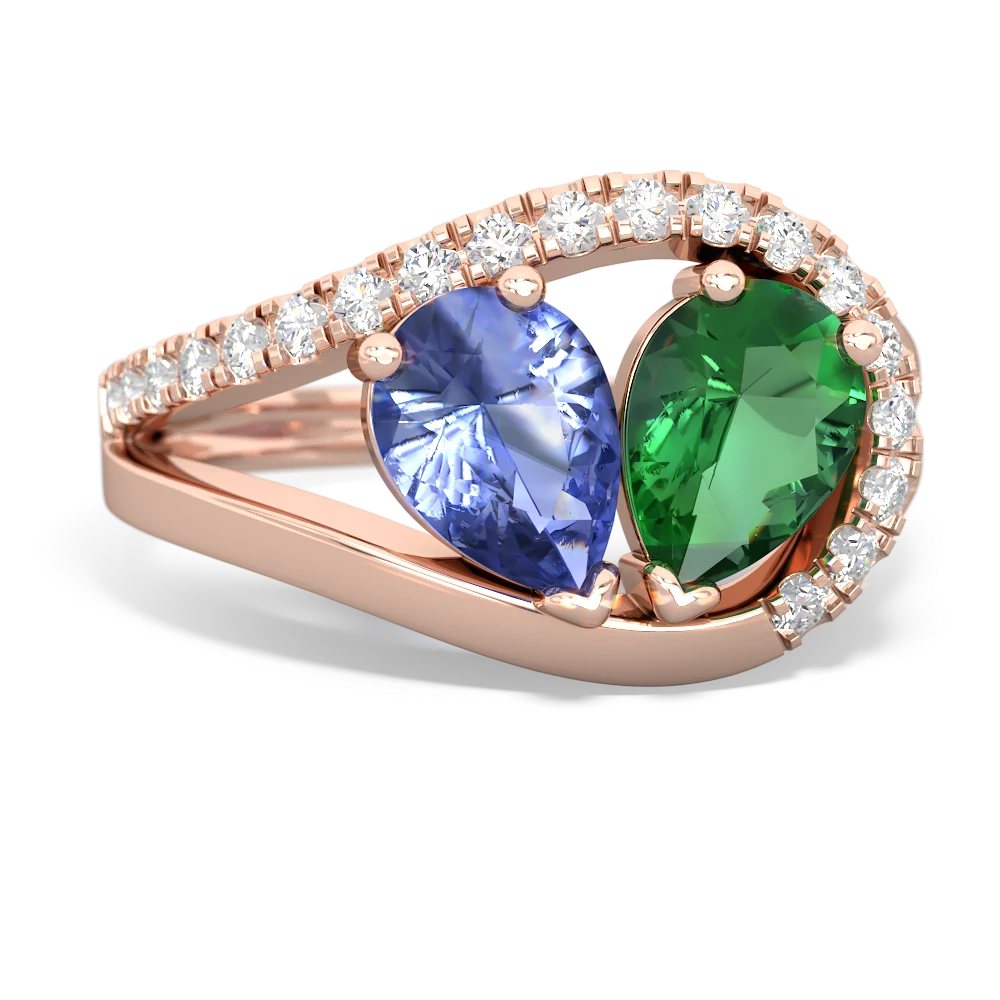 Tanzanite Nestled Heart Keepsake 14K Rose Gold ring R5650