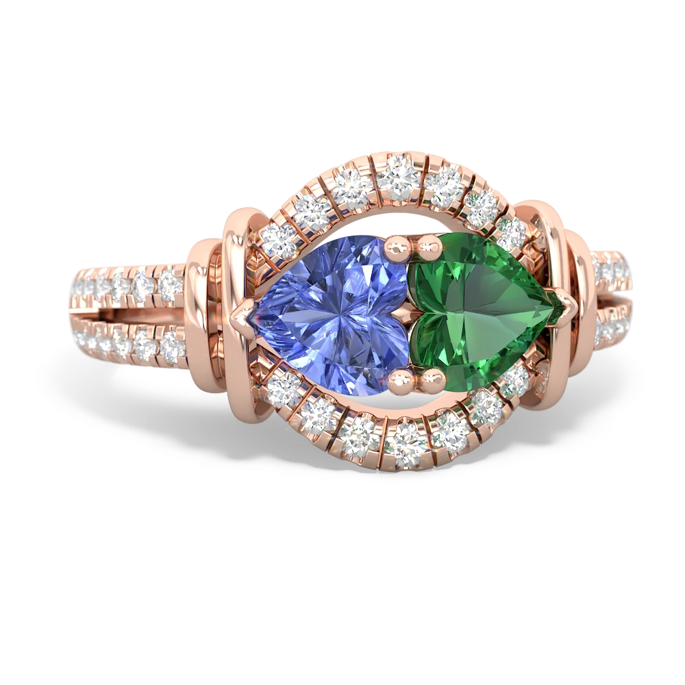 Tanzanite Art-Deco Keepsake 14K Rose Gold ring R5630