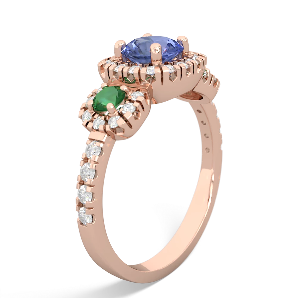 Tanzanite Regal Halo 14K Rose Gold ring R5350