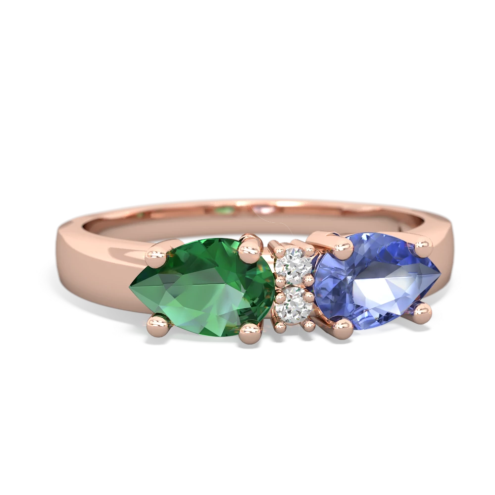 Tanzanite Pear Bowtie 14K Rose Gold ring R0865
