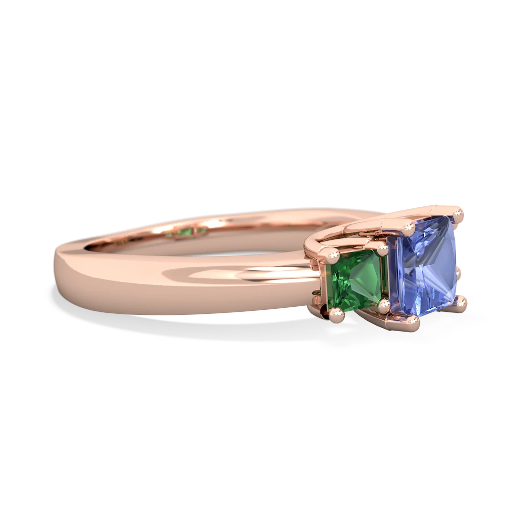 Tanzanite Three Stone Trellis 14K Rose Gold ring R4015