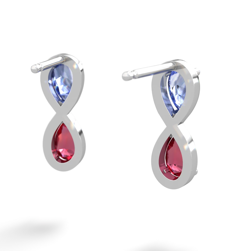 Tanzanite Infinity 14K White Gold earrings E5050