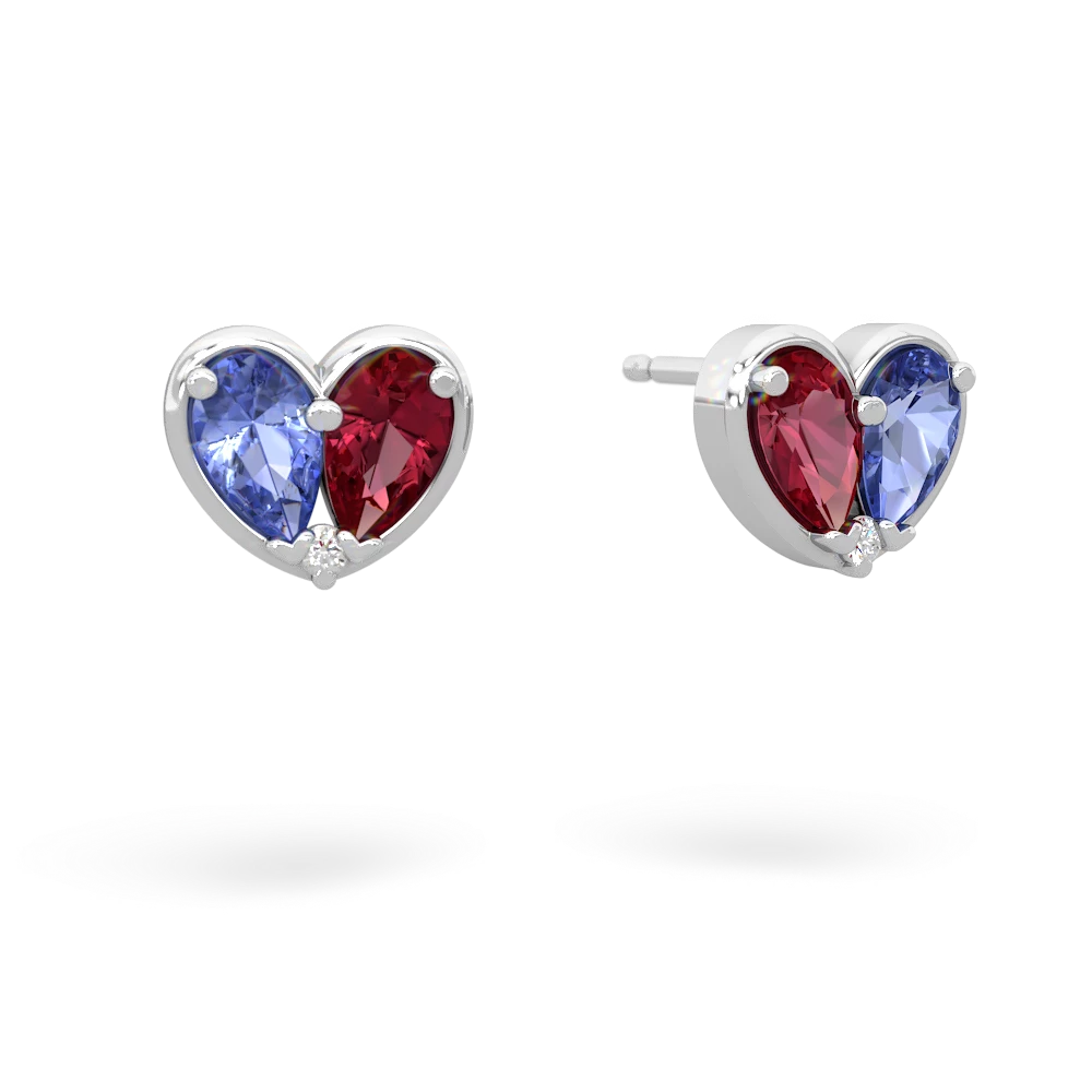 Tanzanite 'Our Heart' 14K White Gold earrings E5072