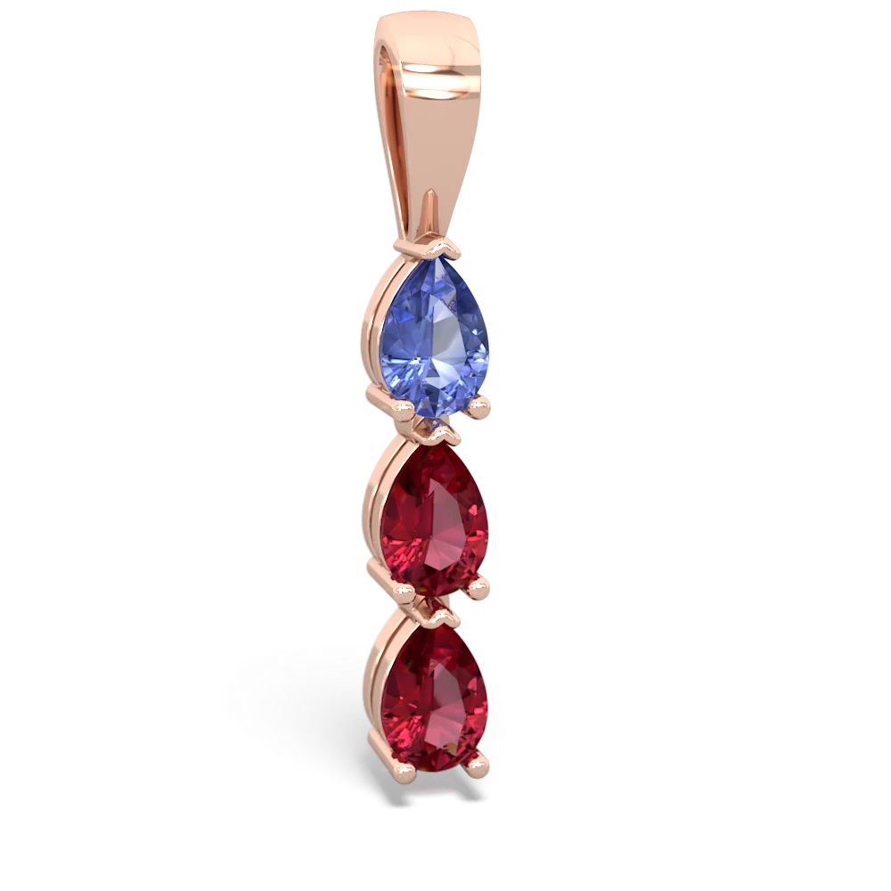 Tanzanite Dew Drops 14K Rose Gold pendant P2251