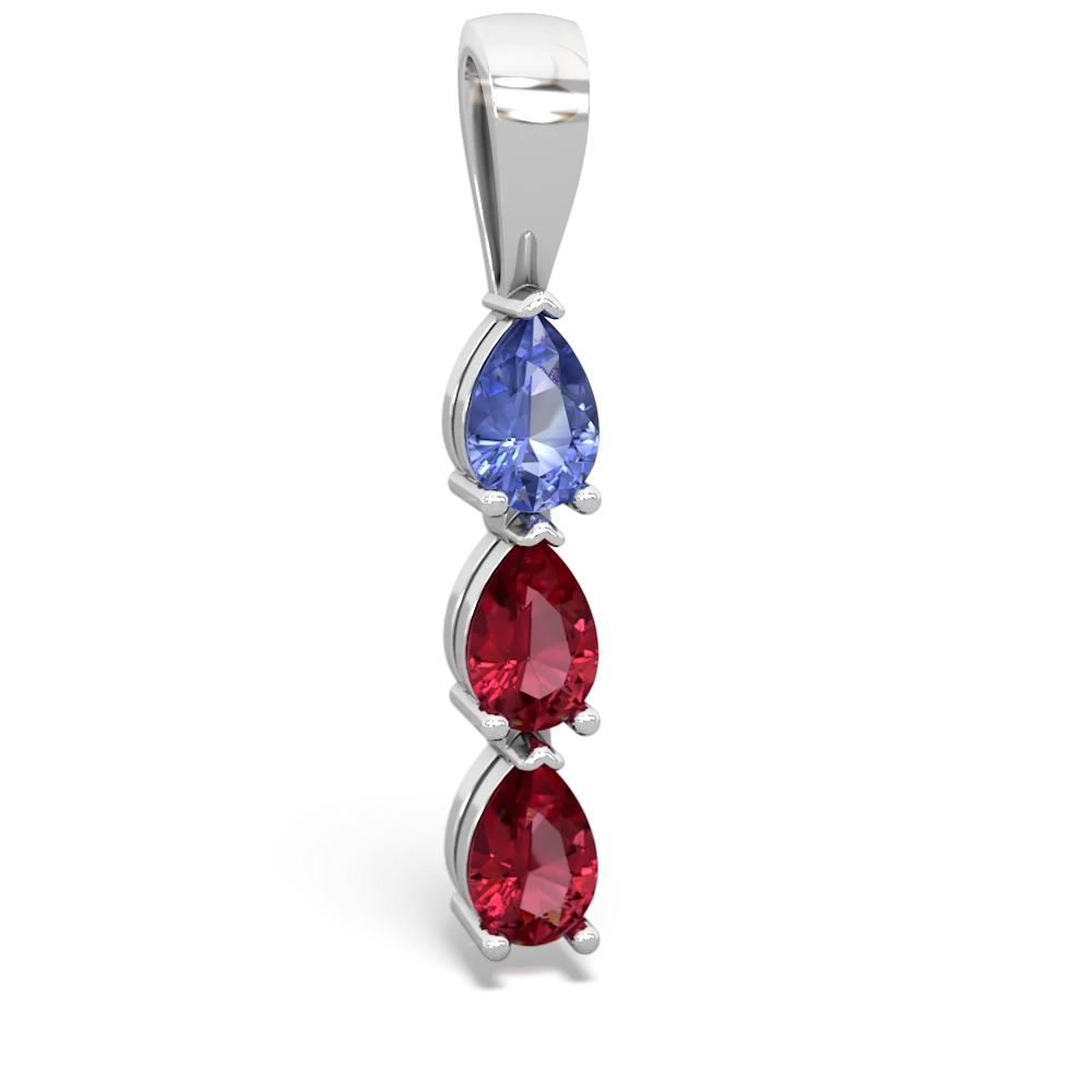 Tanzanite Dew Drops 14K White Gold pendant P2251