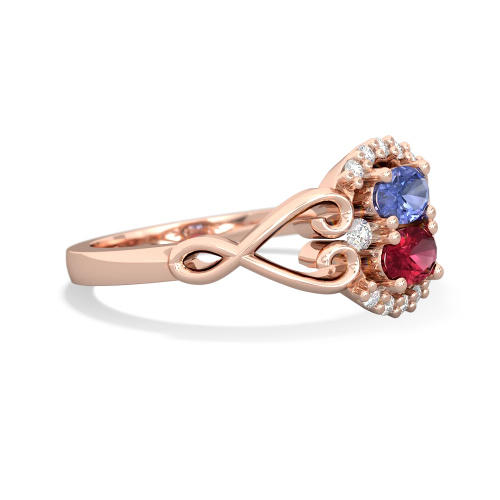 Tanzanite Love Nest 14K Rose Gold ring R5860