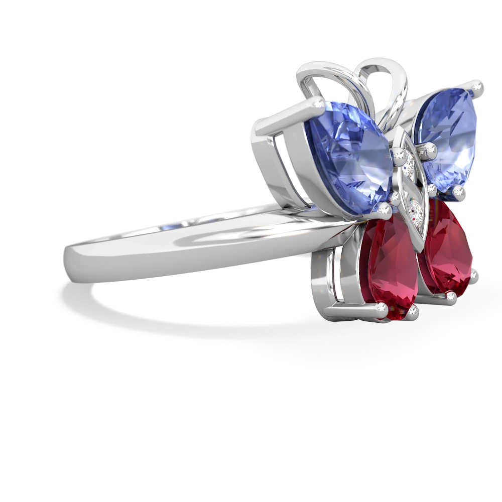 Tanzanite Butterfly 14K White Gold ring R2215