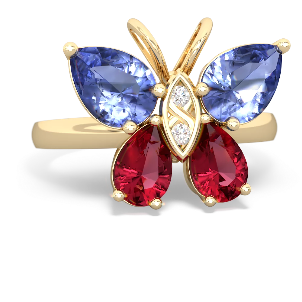 Tanzanite Butterfly 14K Yellow Gold ring R2215