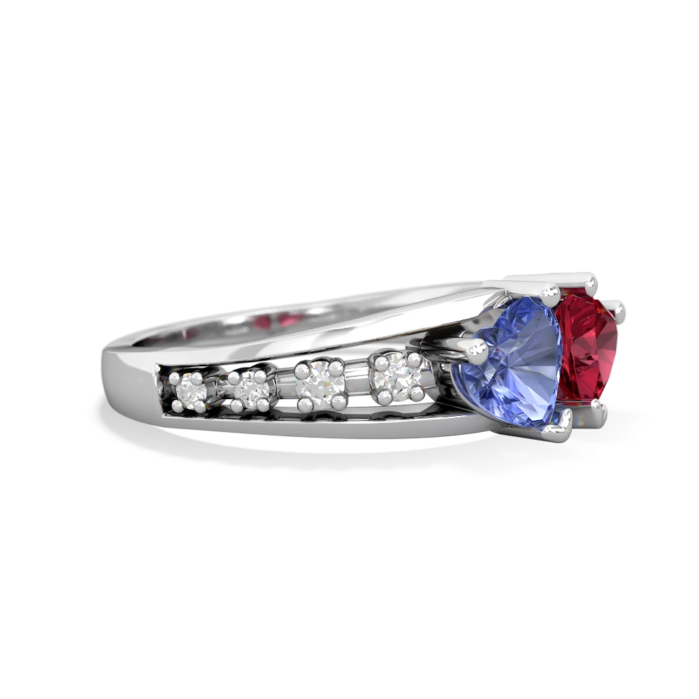 Tanzanite Heart To Heart 14K White Gold ring R3342