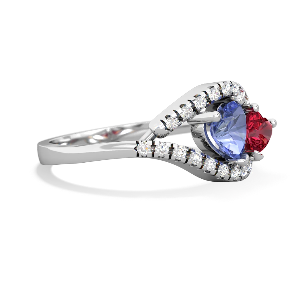 Tanzanite Mother And Child 14K White Gold ring R3010