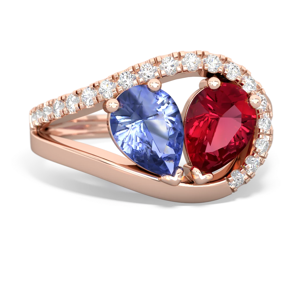 Tanzanite Nestled Heart Keepsake 14K Rose Gold ring R5650