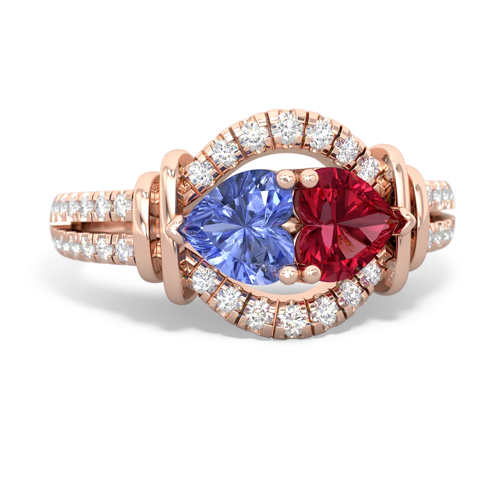 Tanzanite Art-Deco Keepsake 14K Rose Gold ring R5630