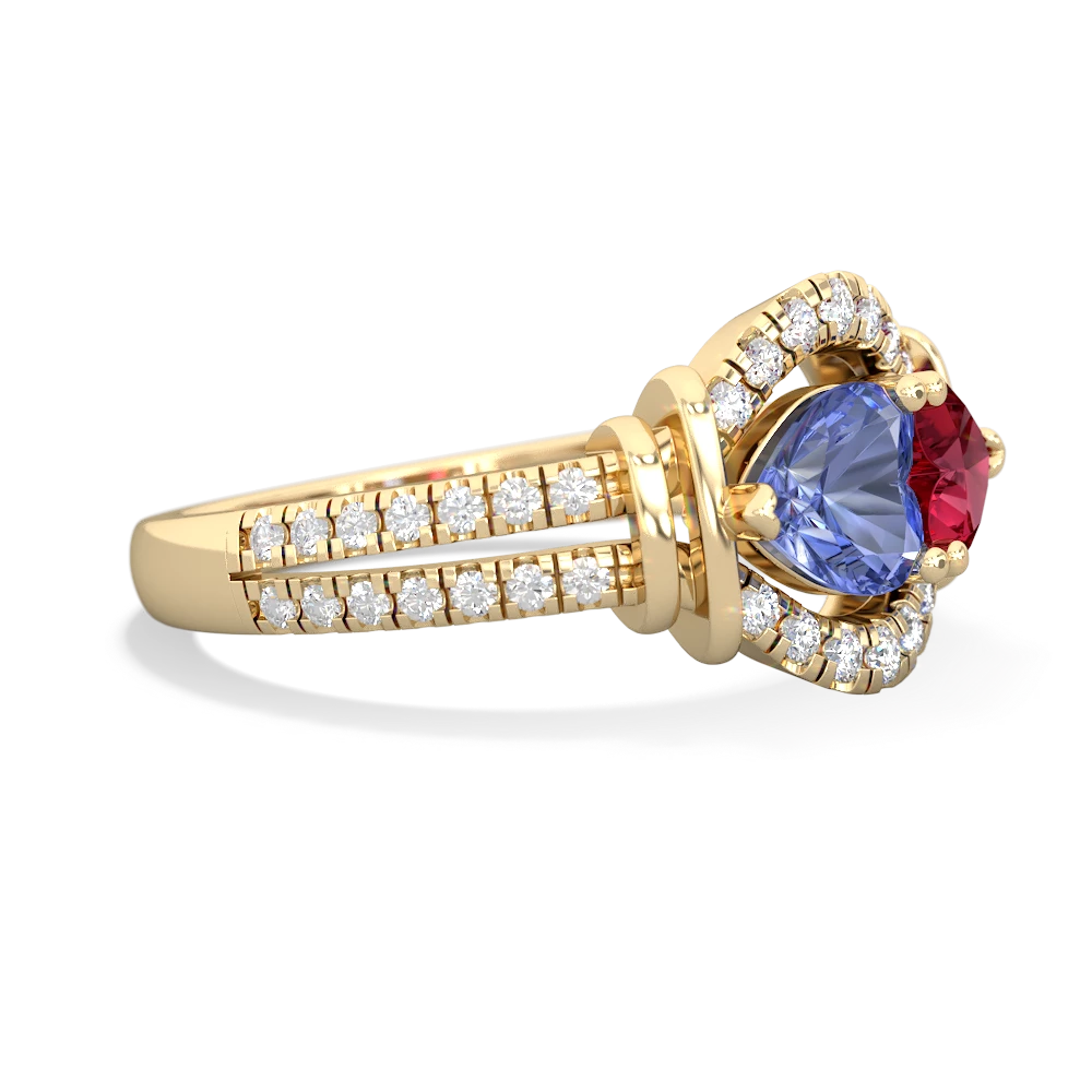 Tanzanite Art-Deco Keepsake 14K Yellow Gold ring R5630