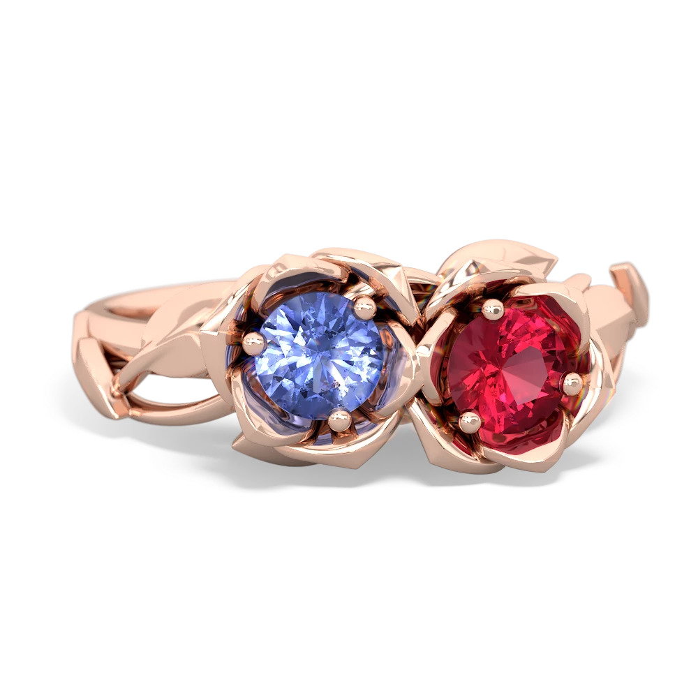 Tanzanite Rose Garden 14K Rose Gold ring R5510