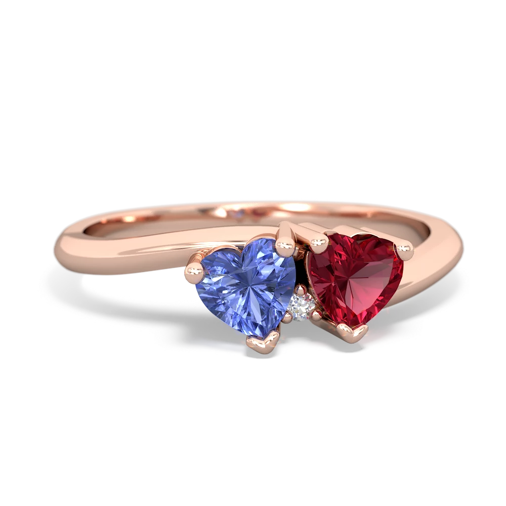 Tanzanite Sweethearts 14K Rose Gold ring R5260