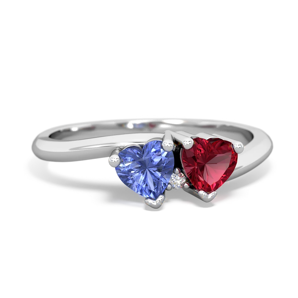 Tanzanite Sweethearts 14K White Gold ring R5260