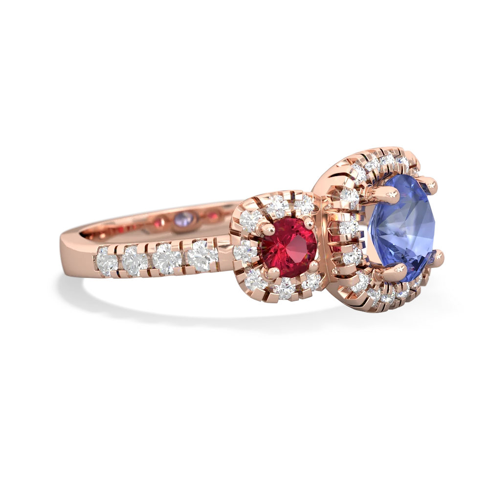 Tanzanite Regal Halo 14K Rose Gold ring R5350